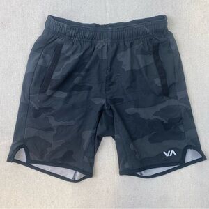 RVCA Men’s Camo Athletic Shorts - Black/Gray